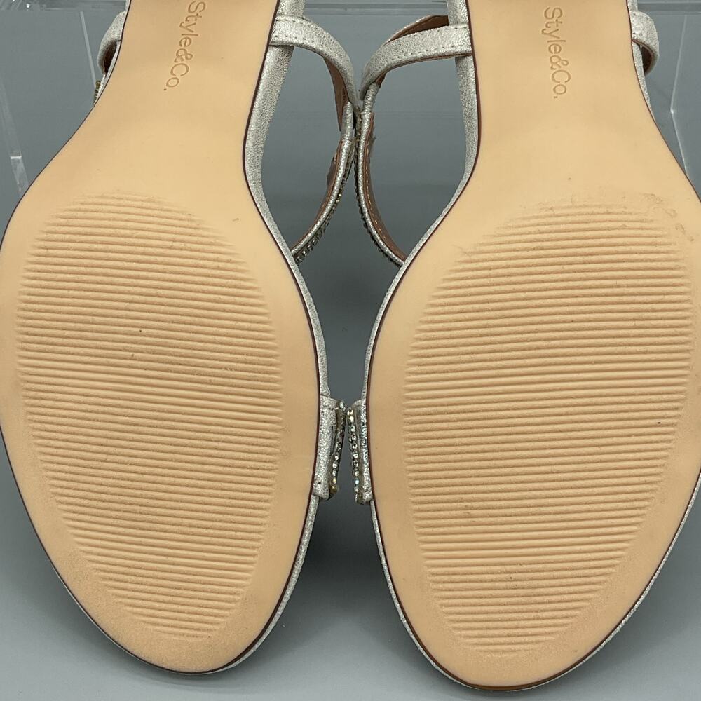 NEW Style & Co Women’s Bonitaa Embellished Slingback Sandals Silver Size 9.5M - Picture 10 of 10